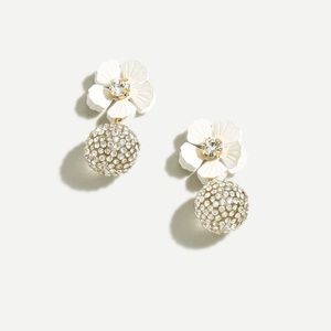 NWT J. Crew Tropical Pavé Drop Earrings, White